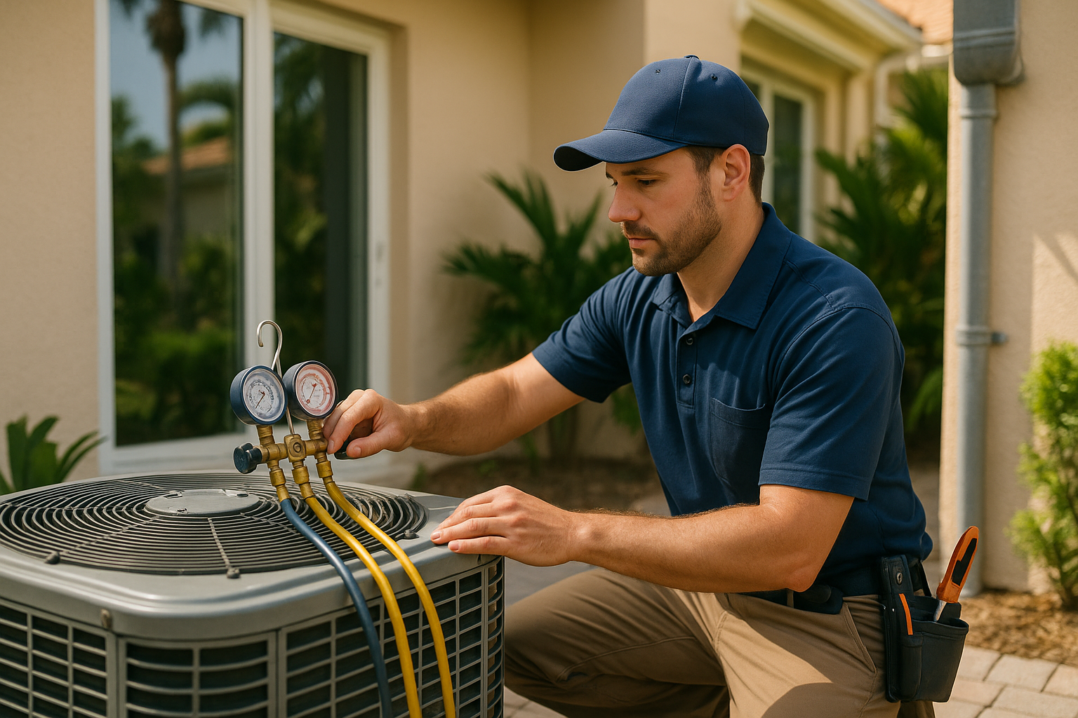 Editorial illustration depicting hvac naples